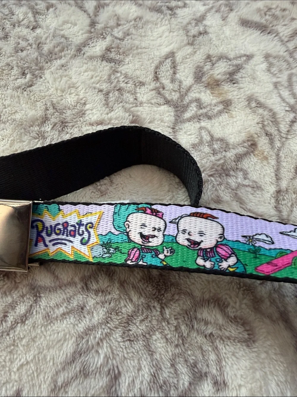 Rugrats Lil & Phil Outdoor Poses Chrome Buckle Web Belt kids